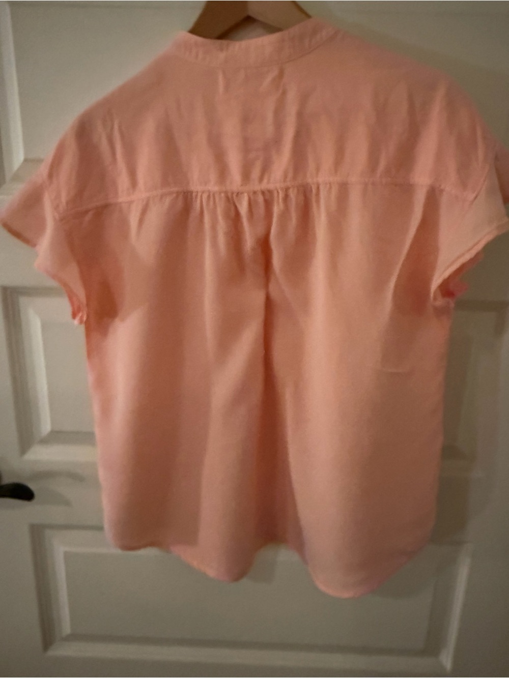 Anthropologie Peach Button-Front Short-Sleeve Blouse - Picture 4 of 4
